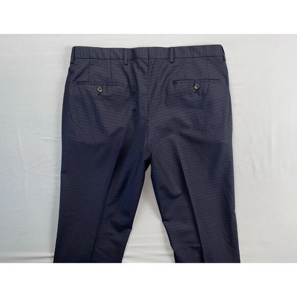 Hugo Boss Hugo3/Genius2 Flat Front Tri-Check Wool Flannel Dress Pants. 40R 35X31 - Picture 8 of 9